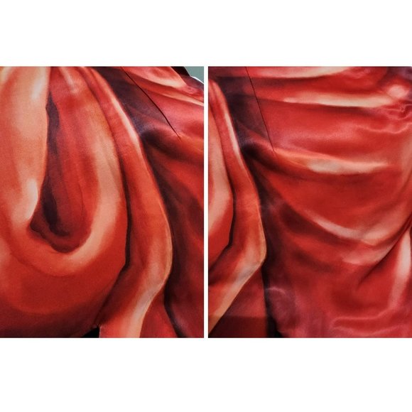 Barbie Look MOSCHINO Valley of the Dolls Red Silk One-Shoulder Paper Doll Dress - Picture 9 of 13